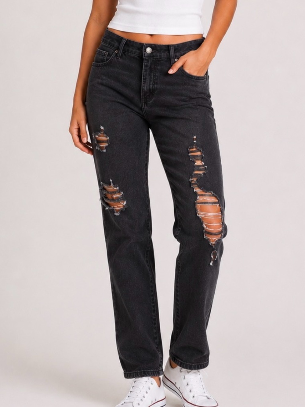 Refuge COLOMBIA Black Distressed Slim Jeans distressed SZ 11